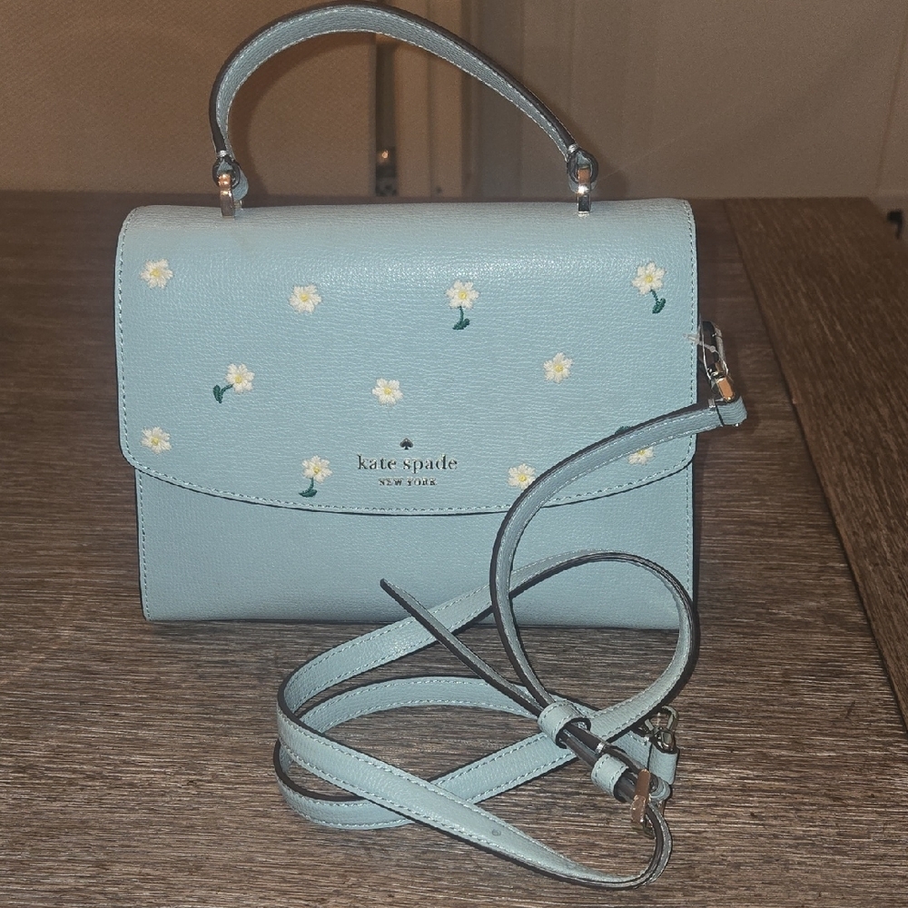 Kate Spade Light Blue Daisy Satchel - Picture 8 of 12